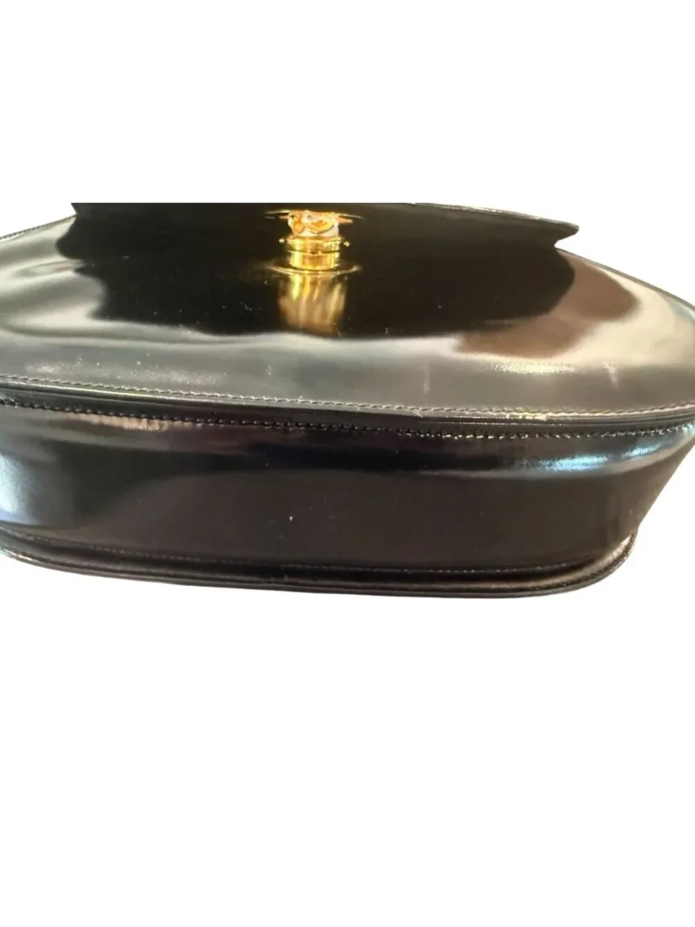 Gucci Black Patent Leather Top Handle Bag RARE VINTAGE